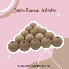Cuentas de Madera de Haya Redondas