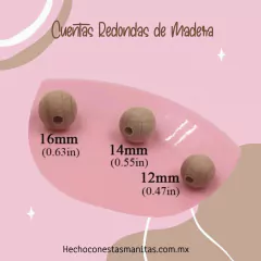 Cuentas de Madera de Haya Redondas - comprar en línea