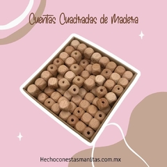 Cuentas de Madera de Haya Cuadrada