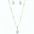 Conjunto Ponto de Luz Gota Zircônia Cristal Banho Ouro 18k