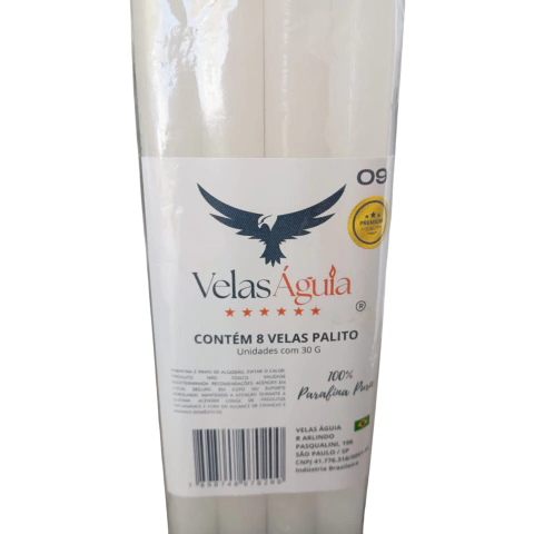 VELA PALITO NR 9 COM 8 UNIDADES