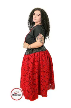 Imagen de SAIA DE RENDA COM FORRO EM CETIM 3M DE RODA