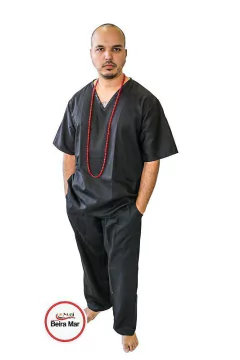 BATA MASCULINA EM ALGODÃO 100% (BRIM) GOLA V - comprar online