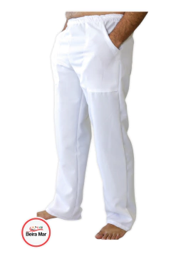 CALÇA EM BRIM COM BOLSO SARJA