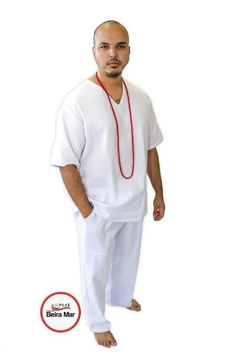 CONJUNTO MASCULINO EM ALGODÃO 100% (BRIM) 2 PEÇAS