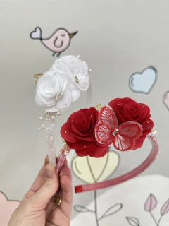 TIARA ROSAS ORGANZA - UNIDADE