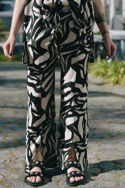 Pantalón Set - negro con natural - comprar online