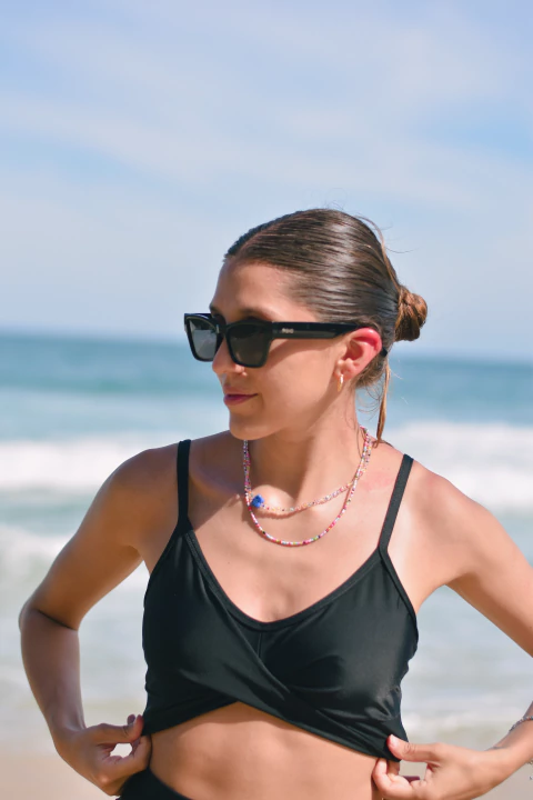 Corpiño con cruce y bretel fino - negro - comprar online