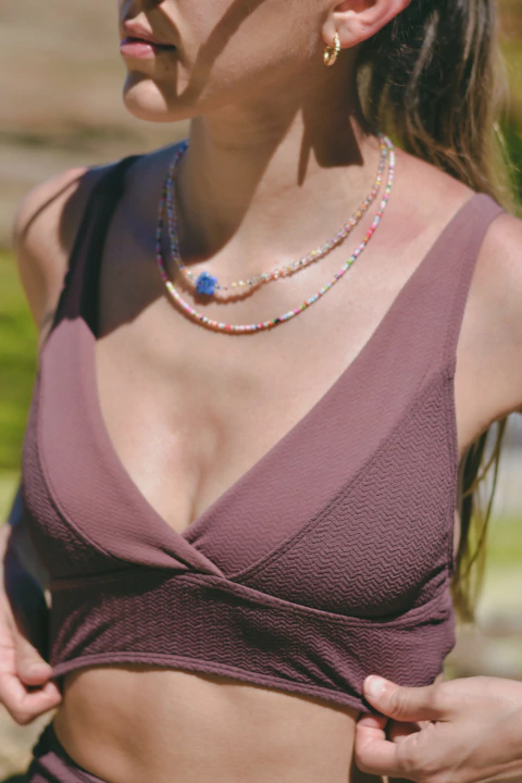 Corpiño texturado bretel 2 en 1 - ébano - comprar online