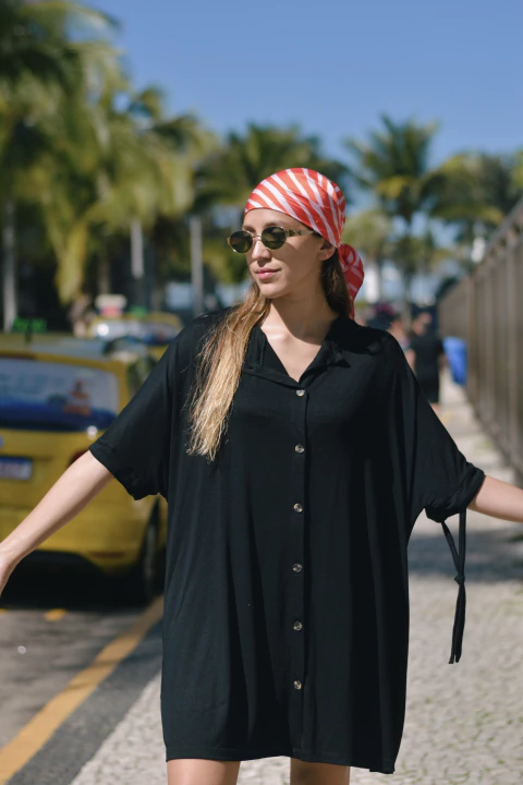 Vestido/Kimono corto - negro - comprar online