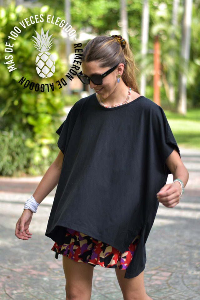 Remerón Básico De Algodón - Negro thumbnail 2