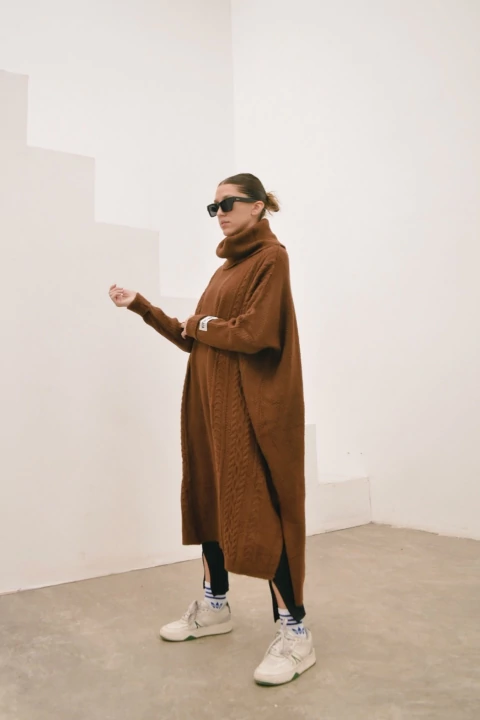 Maxi Vestido tejido - chocolate - comprar online