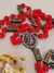Terço dos Mistérios - Vermelho/Ouro Envelhecido - comprar online