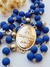 Terço Corrente - Azul Royal/Dourado na internet