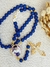 Terço Cordão - Azul Royal/Dourado