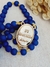 Terço Cordão - Azul Royal/Dourado na internet