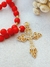Terço Cordão - Vermelho/Dourado na internet