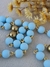 Terço Corrente com Foto - Azul Bebê/Dourado - Juliana Costa Atelier