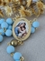 Terço Corrente com Foto - Azul Bebê/Dourado na internet