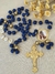 Terço Corrente com Foto - Azul Royal/Dourado