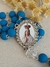 Terço Corrente com Foto - Azul Turquesa/Prata - comprar online