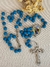 Terço Corrente com Foto - Azul Turquesa/Prata