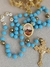 Terço Corrente com Foto - Azul Claro/Dourado - comprar online
