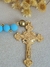 Terço Corrente com Foto - Azul Claro/Dourado - Juliana Costa Atelier