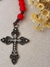 Terço Cordão - Vermelho/Ouro Envelhecido - Juliana Costa Atelier