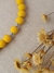 Terço Cordão com Foto - Amarelo/Prata - Juliana Costa Atelier