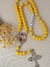 Terço Cordão com Foto - Amarelo/Prata