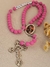 Terço Cordão com Foto - Rosa/Prata - comprar online