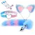 Kit Sado Rapousa com 4 peças Azul e Rosa Kit Rabo de Raposa, Tiara de Orelhas, Grampos para os Seios e Gargantilha - Fardente Lingerie