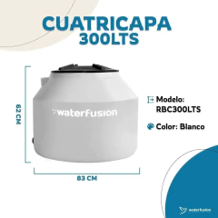 TANQUE DE AGUA DE 300 LITROS, EXTRA CHATO, CUATRICAPA.- - comprar online