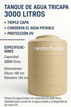 Tanque de Agua 3000 Litros Tricapa Plus Premium en internet