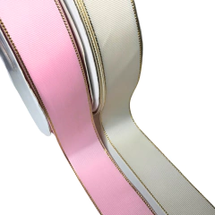 FITA GORGURÃO COM BORDA DOURADA MILI 38MM - METRO - comprar online