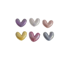 APLIQUE MINI CORAÇÕES METALIZADOS CORES MISTAS - 6 UNIDADES na internet