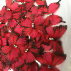 BORBOLETA EM VOIL DUPLO COM STRASS VERMELHA - 1 UNIDADE - comprar online