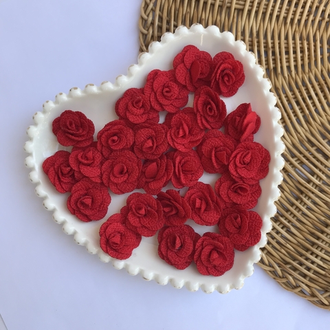 FLOR DE CREPE VERMELHA 2,5CM - 5 UNIDADES