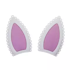 APLIQUE EMBORRACHADO ORELHA DE COELHA PARA TIARA - 1 PAR