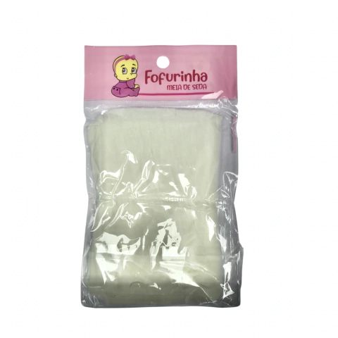 MEIA DE SEDA FOFURINHA OFF-WHITE - 1 UNIDADE