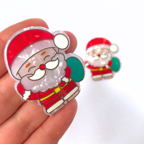 APLIQUE PAPAI NOEL SACO DE PRESENTES ACRÍLICO LEVEMENTE CURVADO - 1 UNIDADE