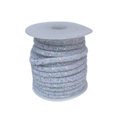 TUBO DE STRASS 6MM BRANCO - 1 METRO
