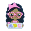 APLIQUE MENINA ABC ROSA EMBORRACHADO - 2 UNIDADES