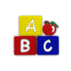APLIQUE BLOCOS ABC COM MAÇÃ EMBORRACHADO - 2 UNIDADES
