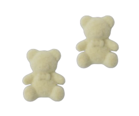 APLIQUE URSO EM VELUDO MARFIM 2,7CM - 2 UNIDADES - comprar online