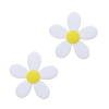 APLIQUE FLOR PESPONTADA BRANCA EMBORRACHADO - 2 UNIDADES