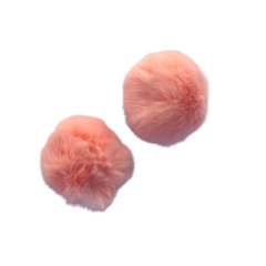 POMPOM PELINHO SALMÃO (7CM) - 2 UNIDADES