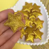 APLIQUE ESTRELA GLITTER DOURADO - 1 UNIDADE