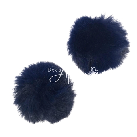 POMPOM PELINHO AZUL MARINHO (7CM) - 2 UNIDADES